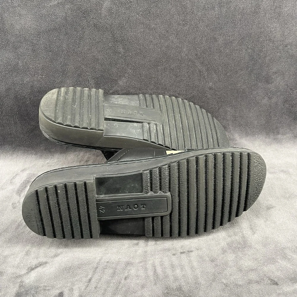 Naot Black Leather Slide Sandals Men's EU 42 US 9 Adjustable Comfort